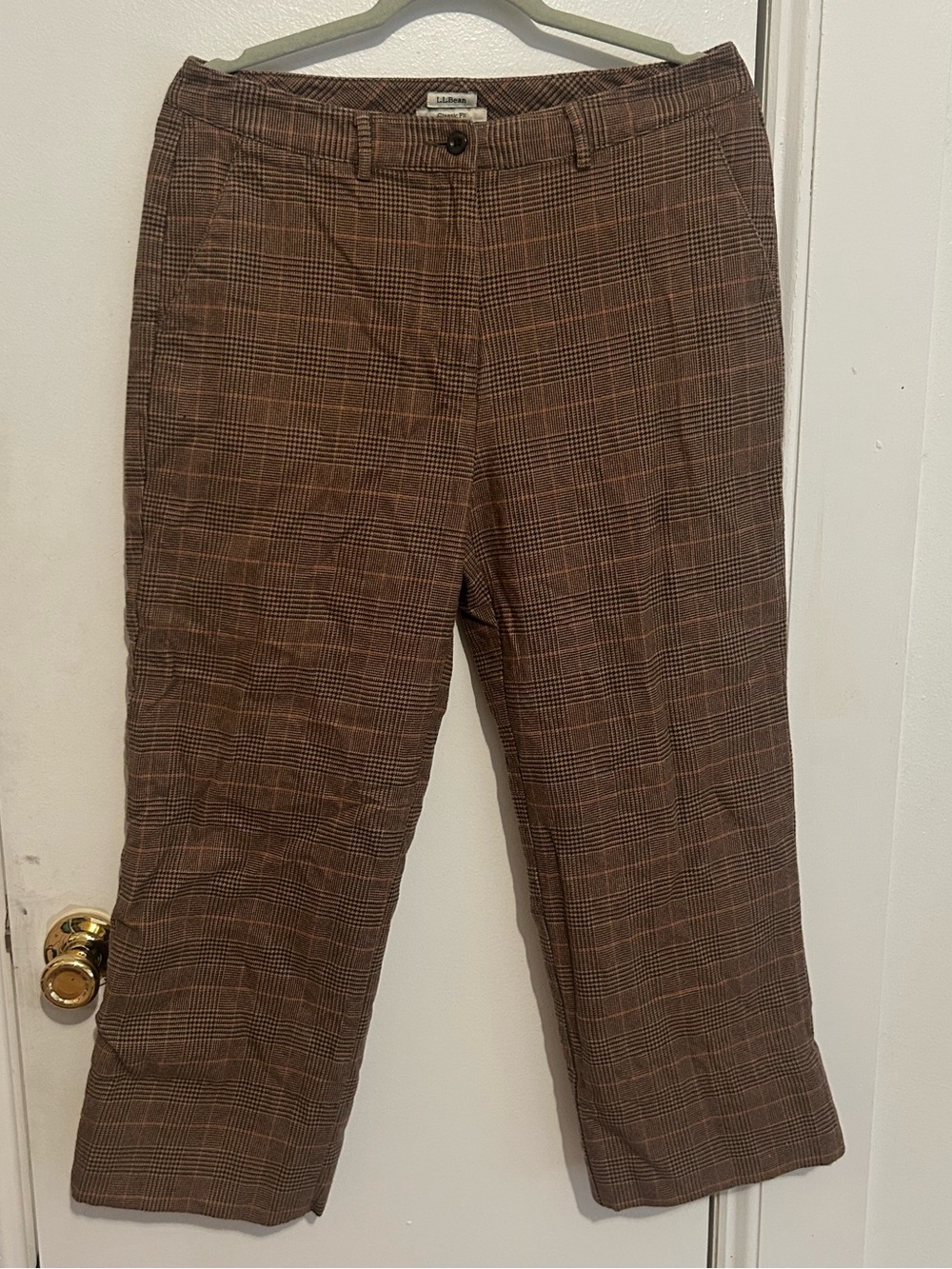 L.L. Bean Brown Plaid Women's Dress Pants
